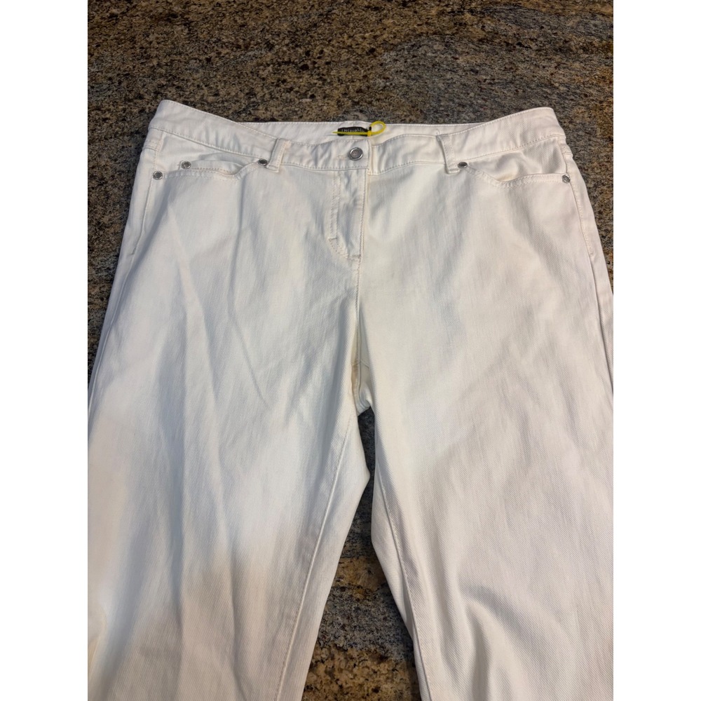 J McLaughlin Cream White Slim Straight Leg Denim Jeans Womens Size 14